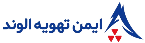 Logo featuring Arabic wordmark and a blue mountain-like emblem with red triangular accents.