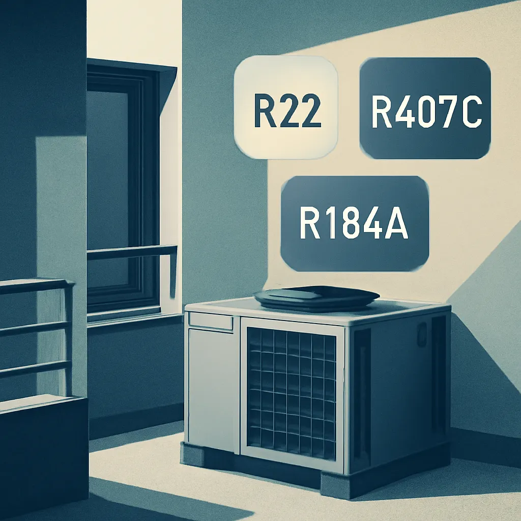 مبردهای مینی چیلر آپارتمانی R22، R407C و R134A