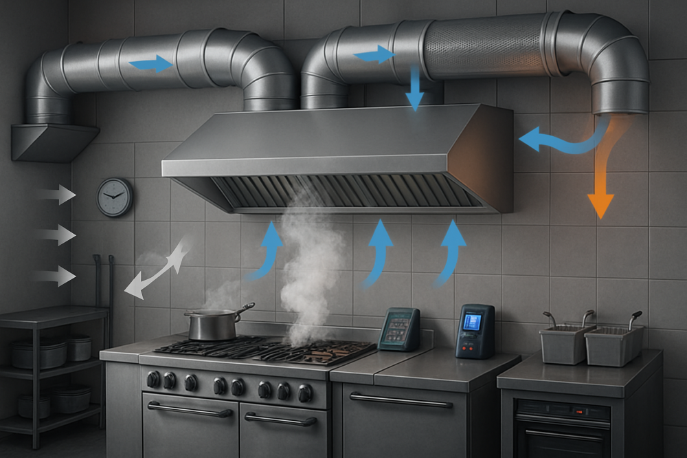 محاسبه تهویه آشپزخانه صنعتی | راهنمای جامع و مهندسی