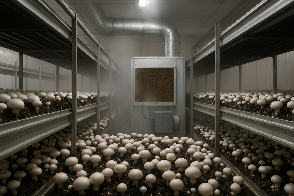 سوپر کولر زیر سقفی تهویه گلخانه در زمستان | روش‌ها، تجهیزات و بهینه‌سازی کولر آبی جدید بدون پوشال؛ خنک، به‌صرفه و بدون دردسر